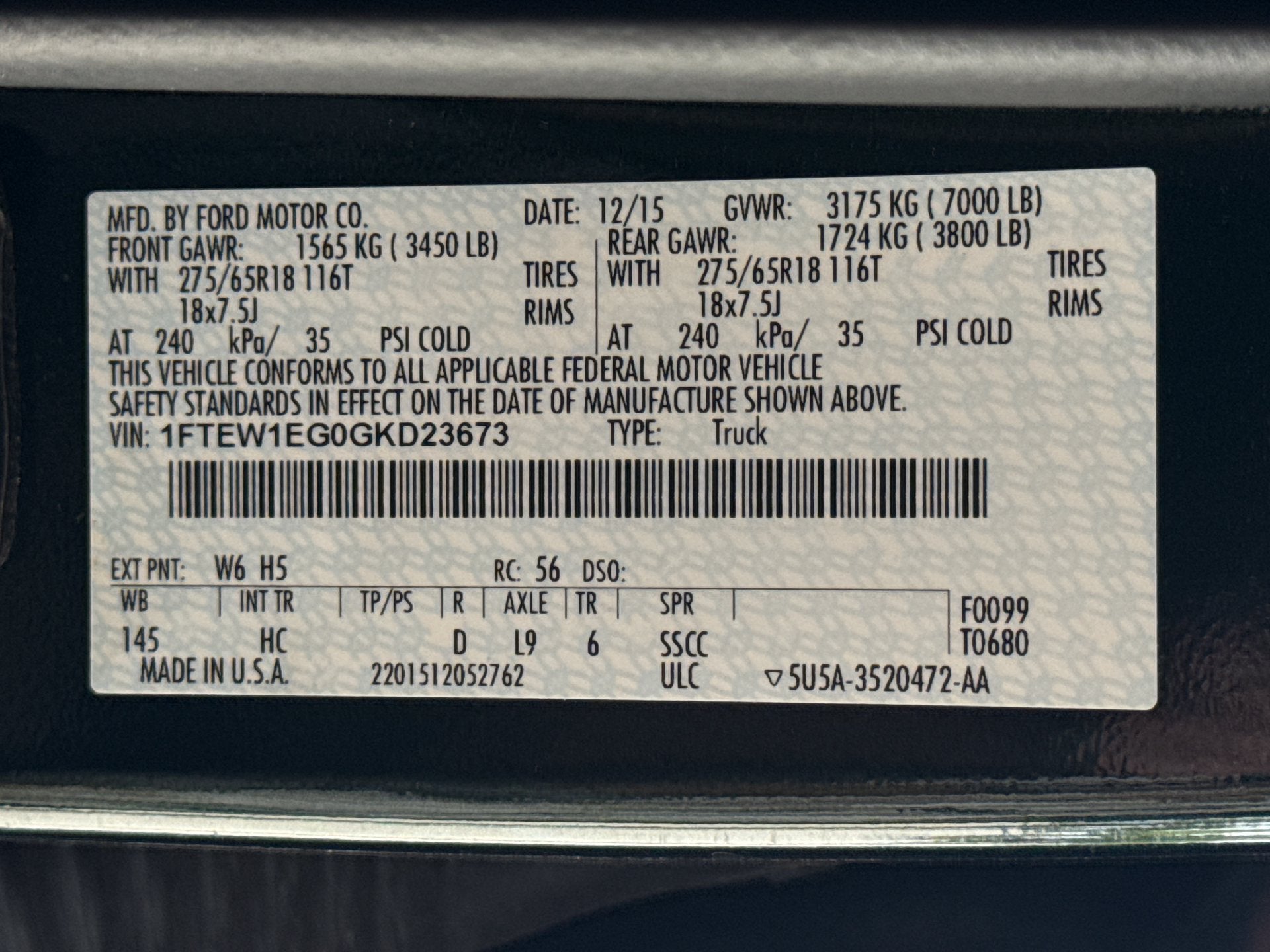 2016 Ford F-150 Lariat