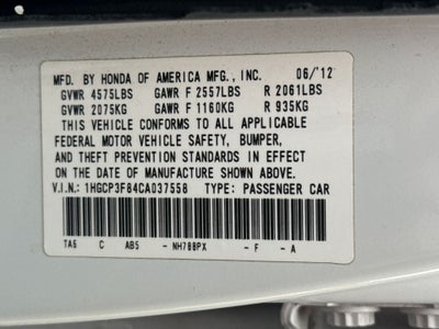 2012 Honda Accord EX-L 3.5