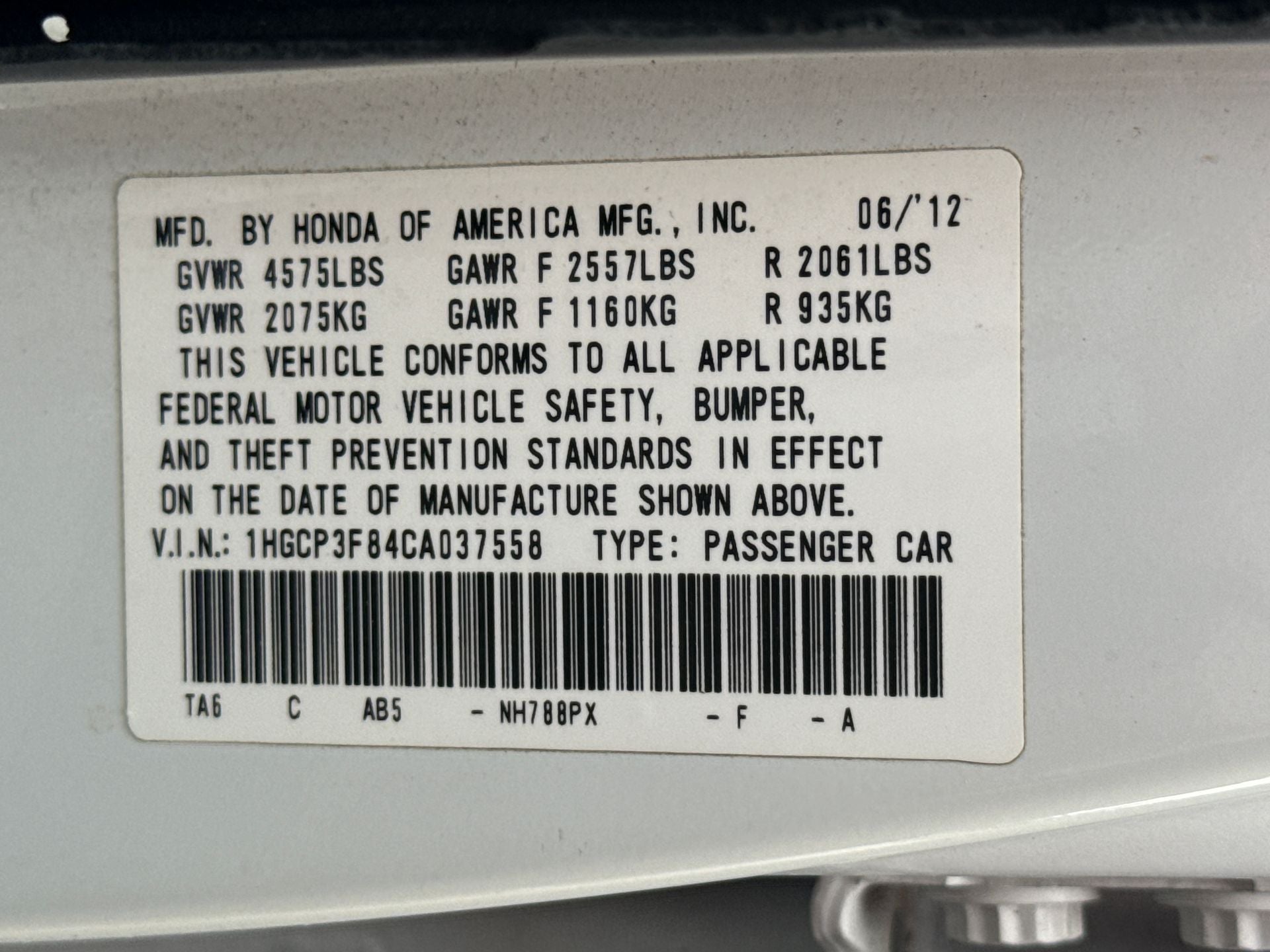 2012 Honda Accord EX-L 3.5