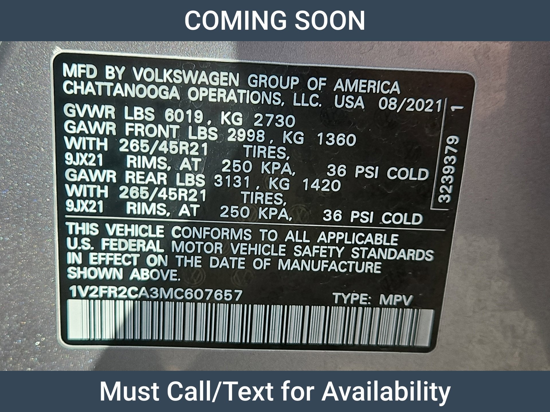 2021 Volkswagen Atlas 3.6L V6 SEL Premium R-Line