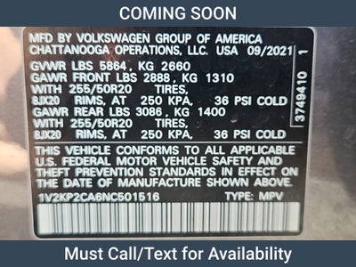 2022 Volkswagen Atlas 2.0T SE w/Technology