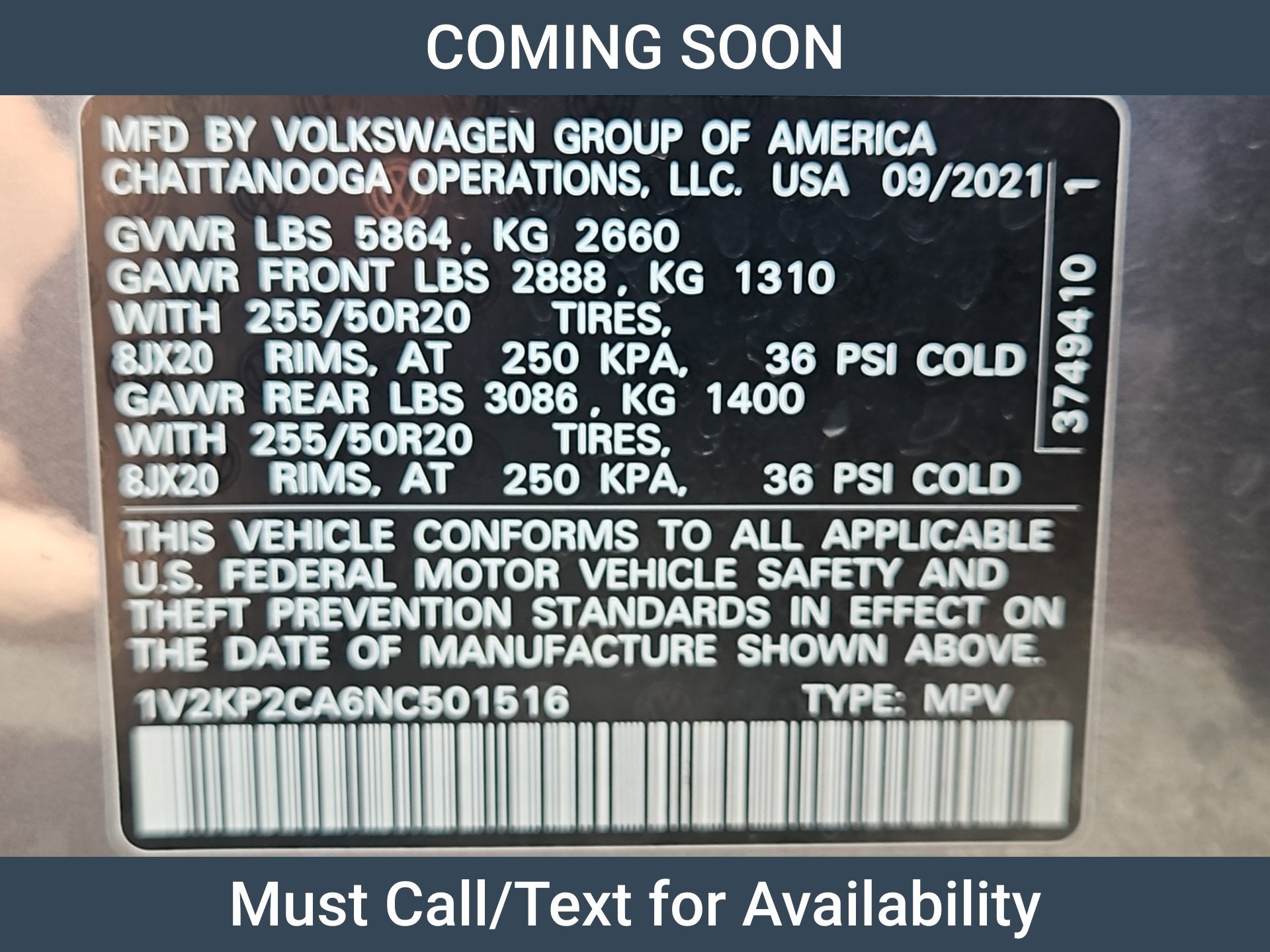 2022 Volkswagen Atlas 2.0T SE w/Technology