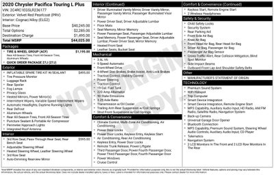 2020 Chrysler Pacifica Touring L Plus