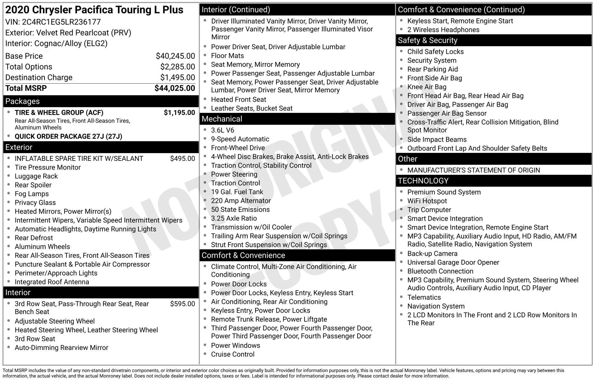 2020 Chrysler Pacifica Touring L Plus