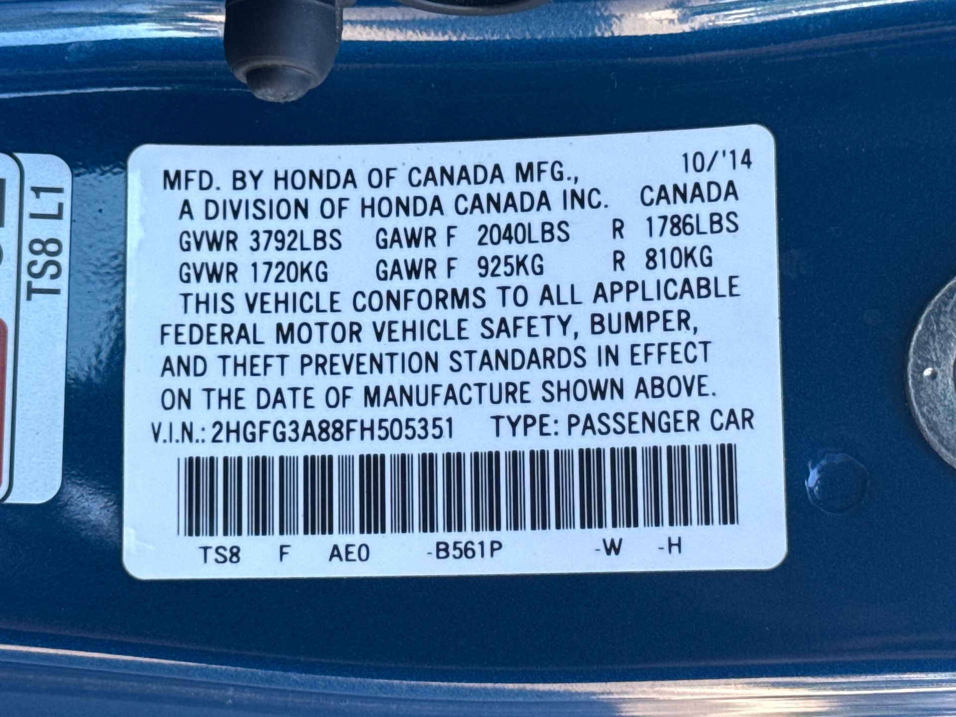 2015 Honda Civic EX