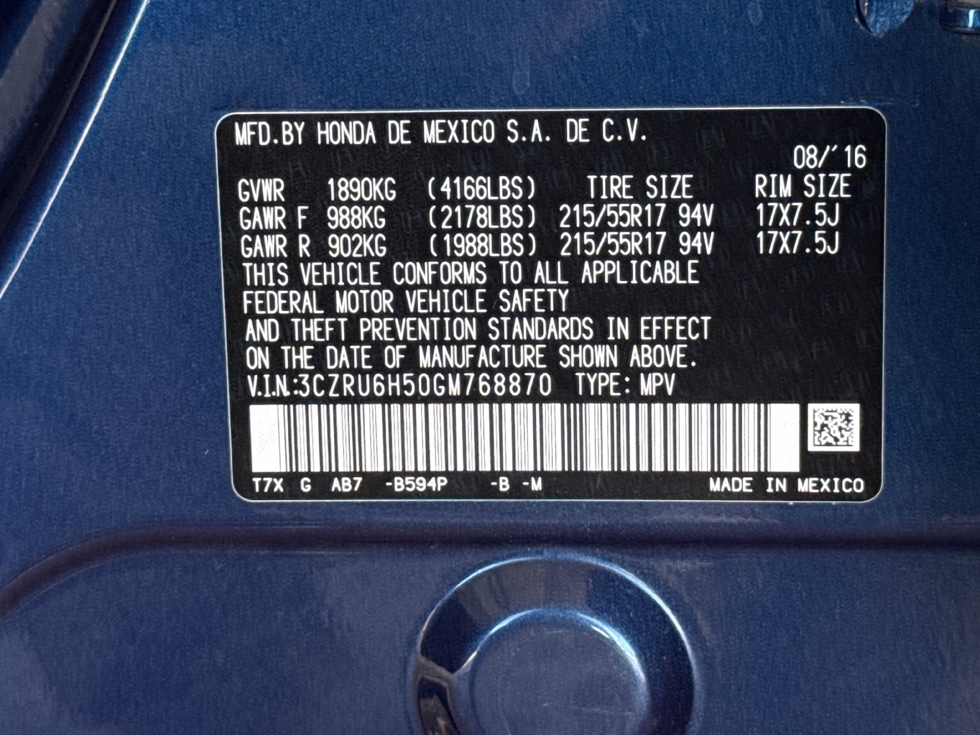 2016 Honda HR-V EX