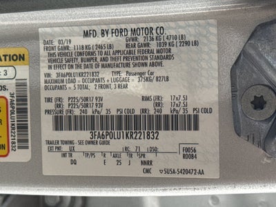 2019 Ford Fusion Hybrid SE