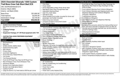 2025 Chevrolet Silverado 1500 Custom Trail Boss