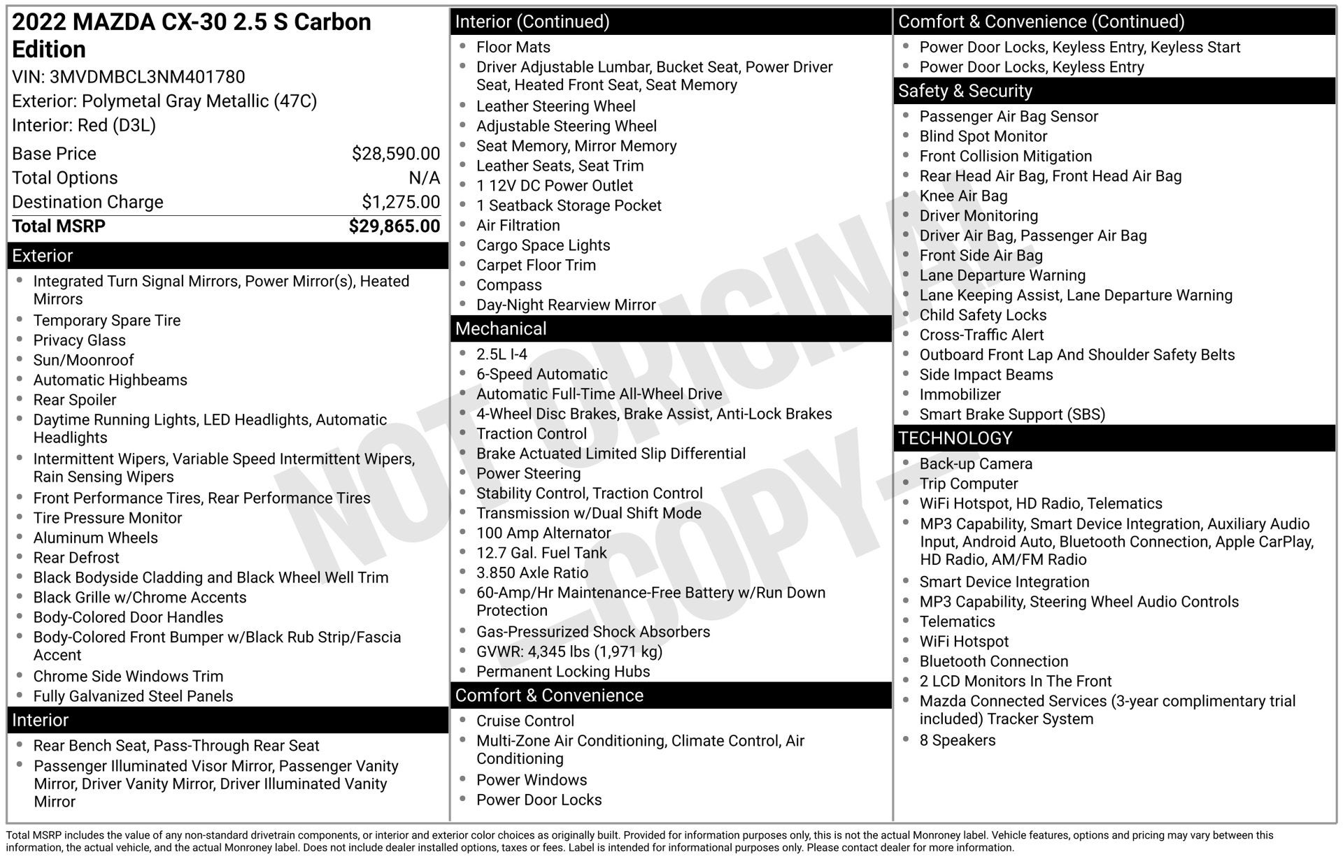 2022 Mazda Mazda CX-30 2.5 S Carbon Edition