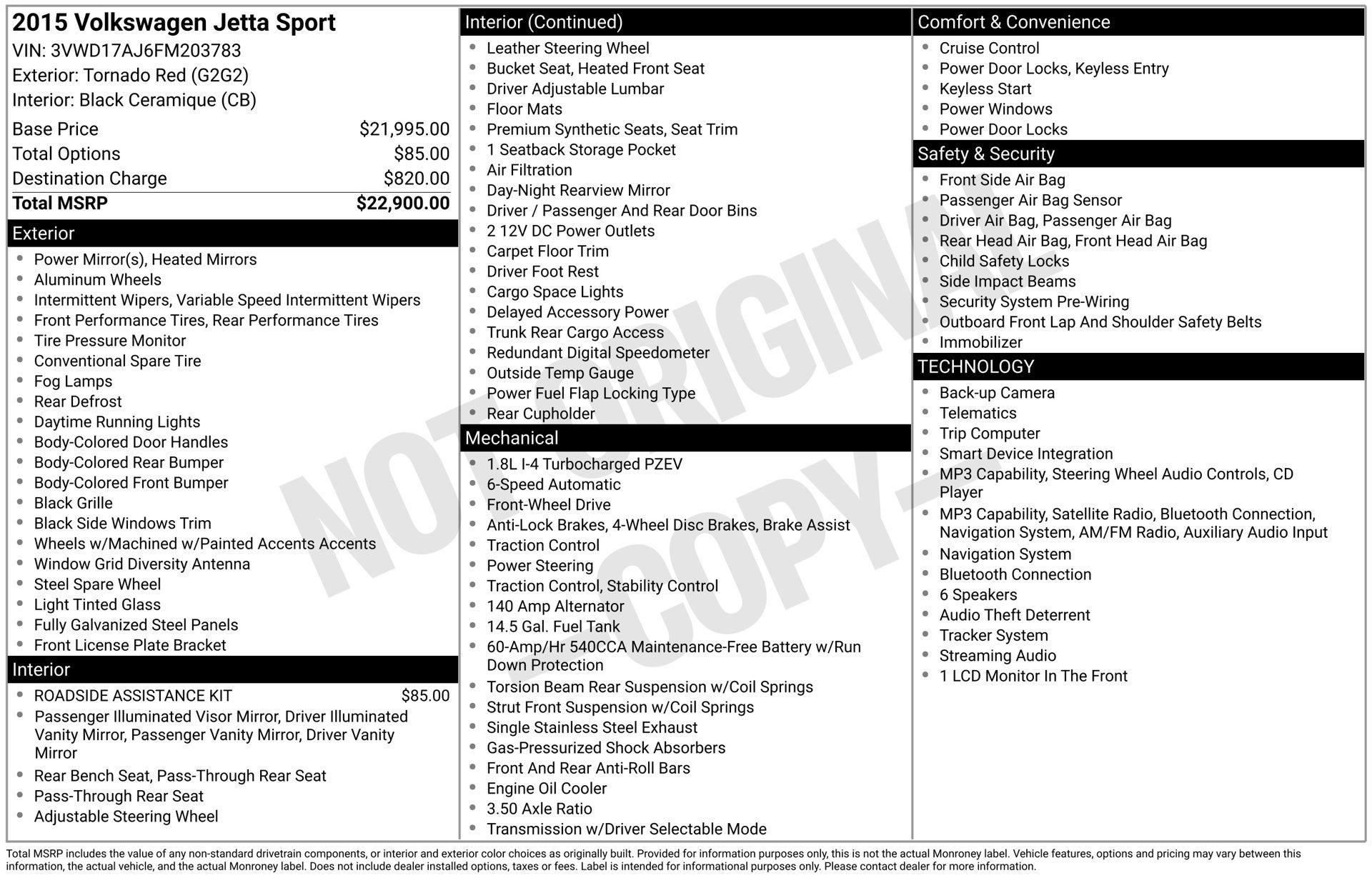 2015 Volkswagen Jetta 1.8T Sport