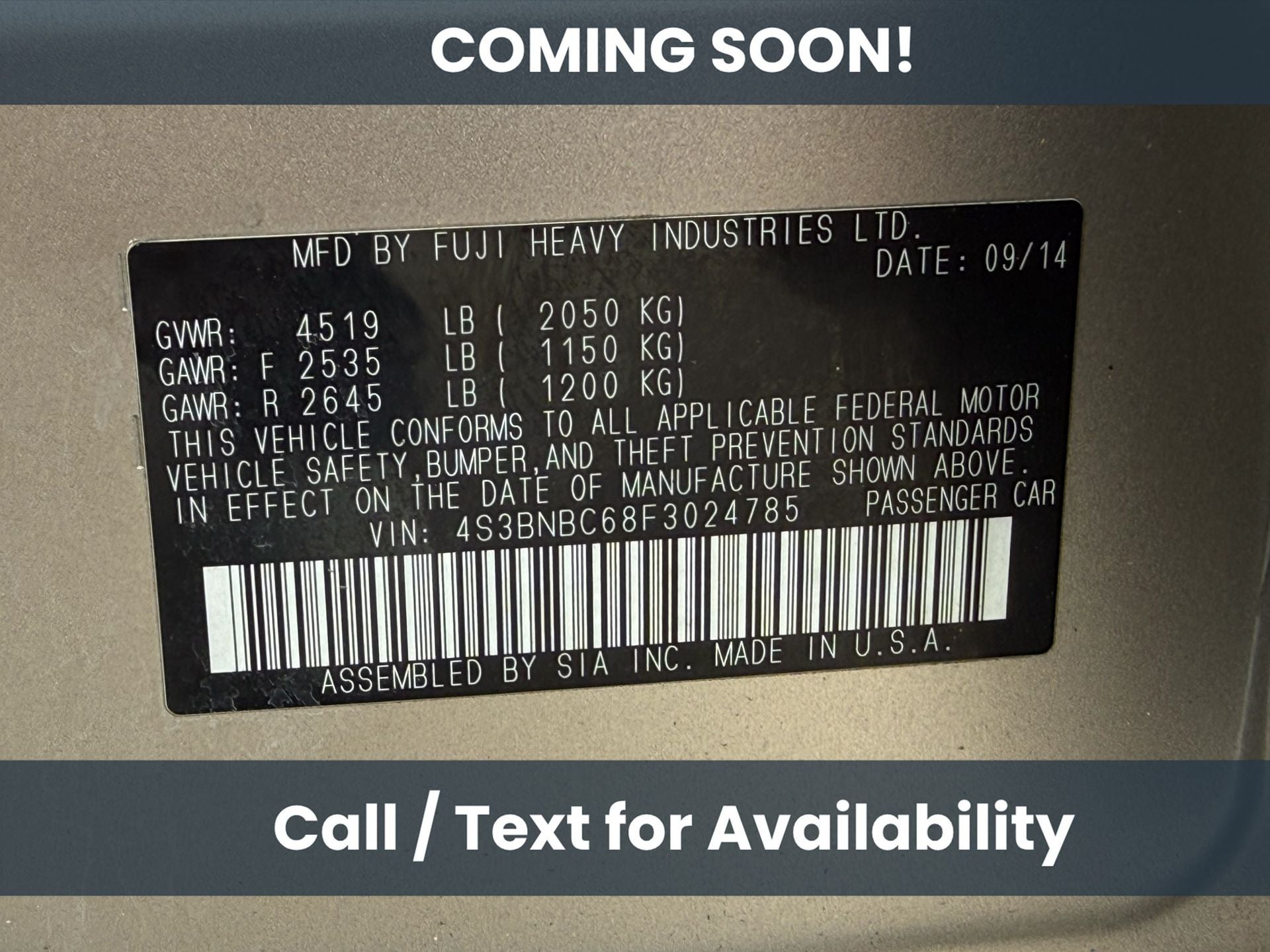 2015 Subaru Legacy 2.5i Premium