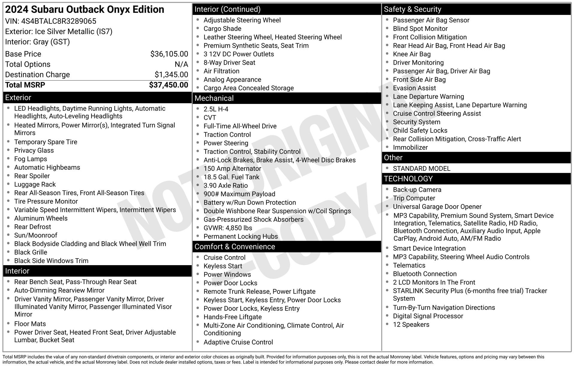 2024 Subaru Outback Onyx Edition