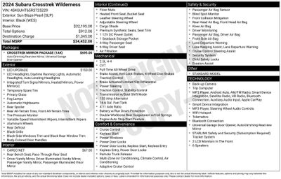 2024 Subaru Crosstrek Wilderness