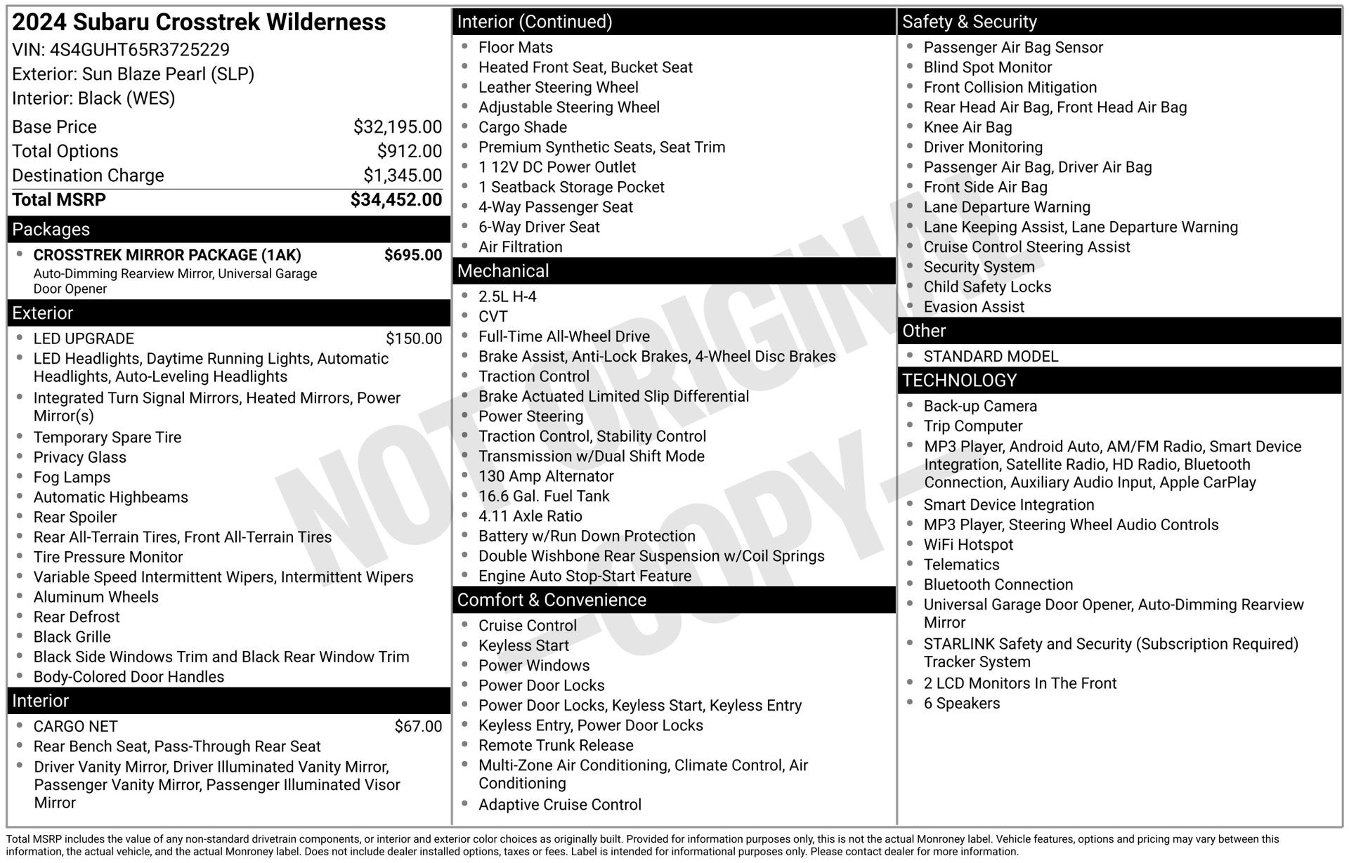 2024 Subaru Crosstrek Wilderness
