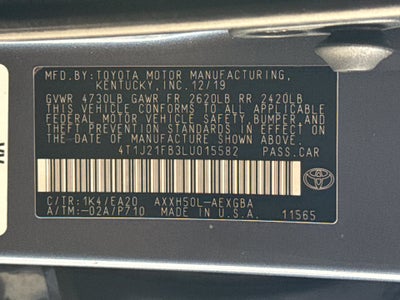 2020 Toyota Avalon Hybrid XLE Plus