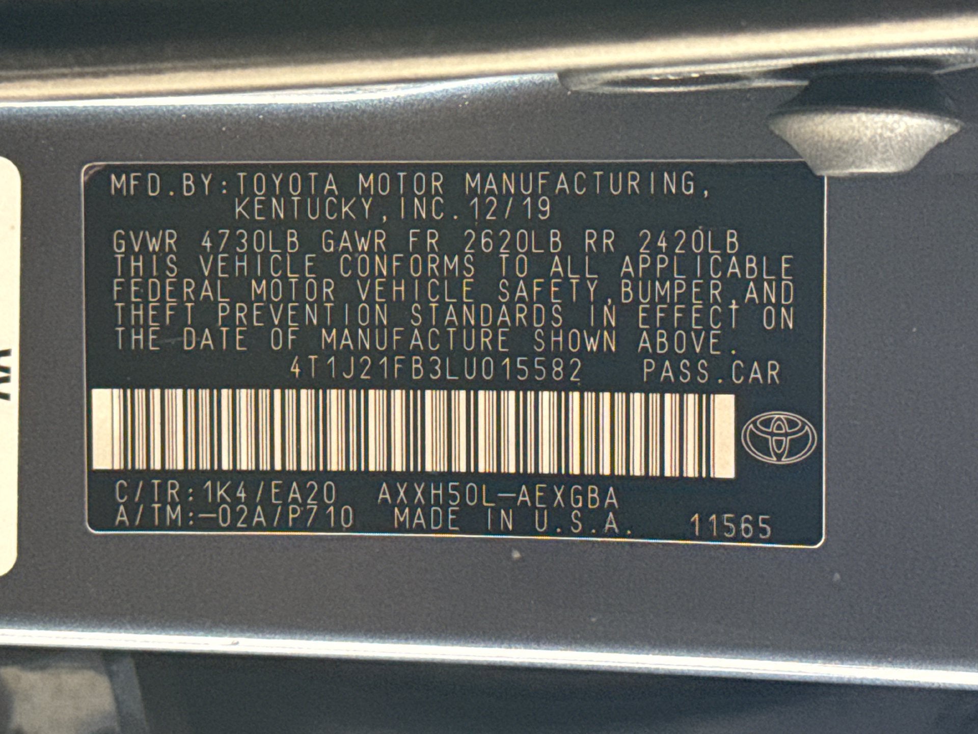 2020 Toyota Avalon Hybrid XLE Plus