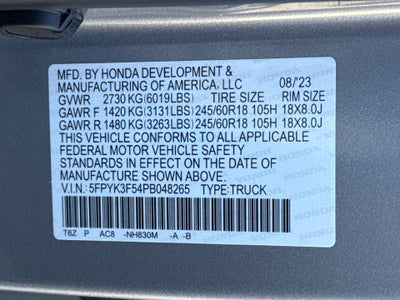 2023 Honda Ridgeline RTL
