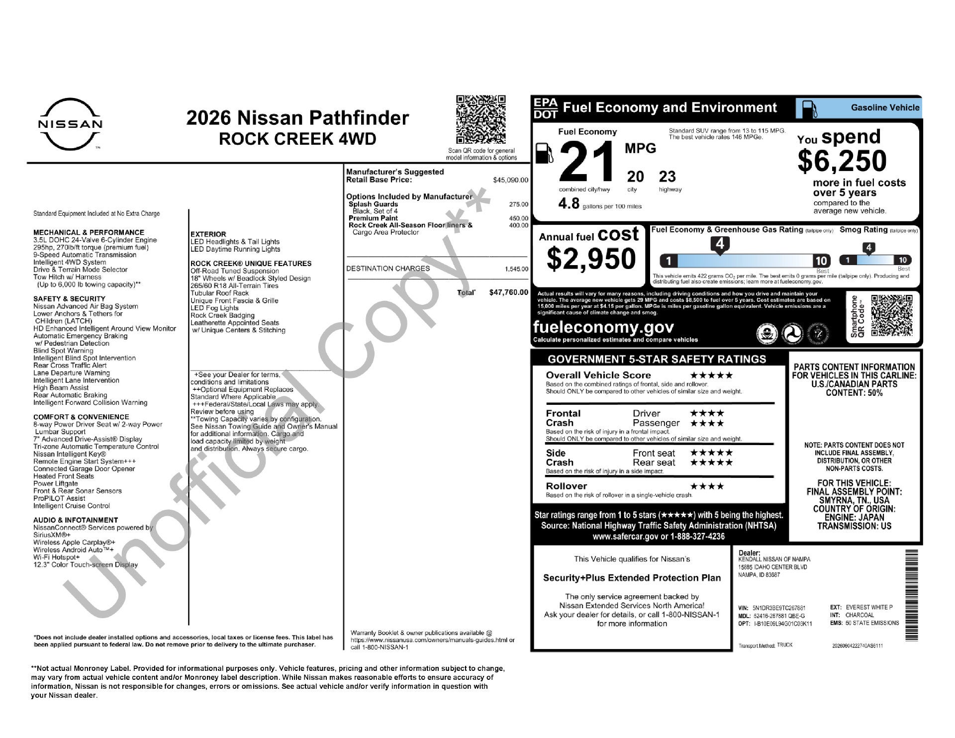 2026 Nissan Pathfinder Rock Creek