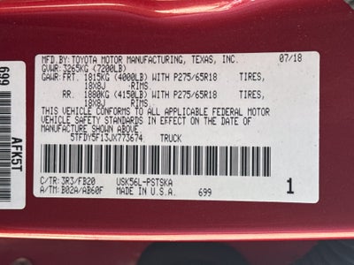 2018 Toyota Tundra SR5 5.7L V8
