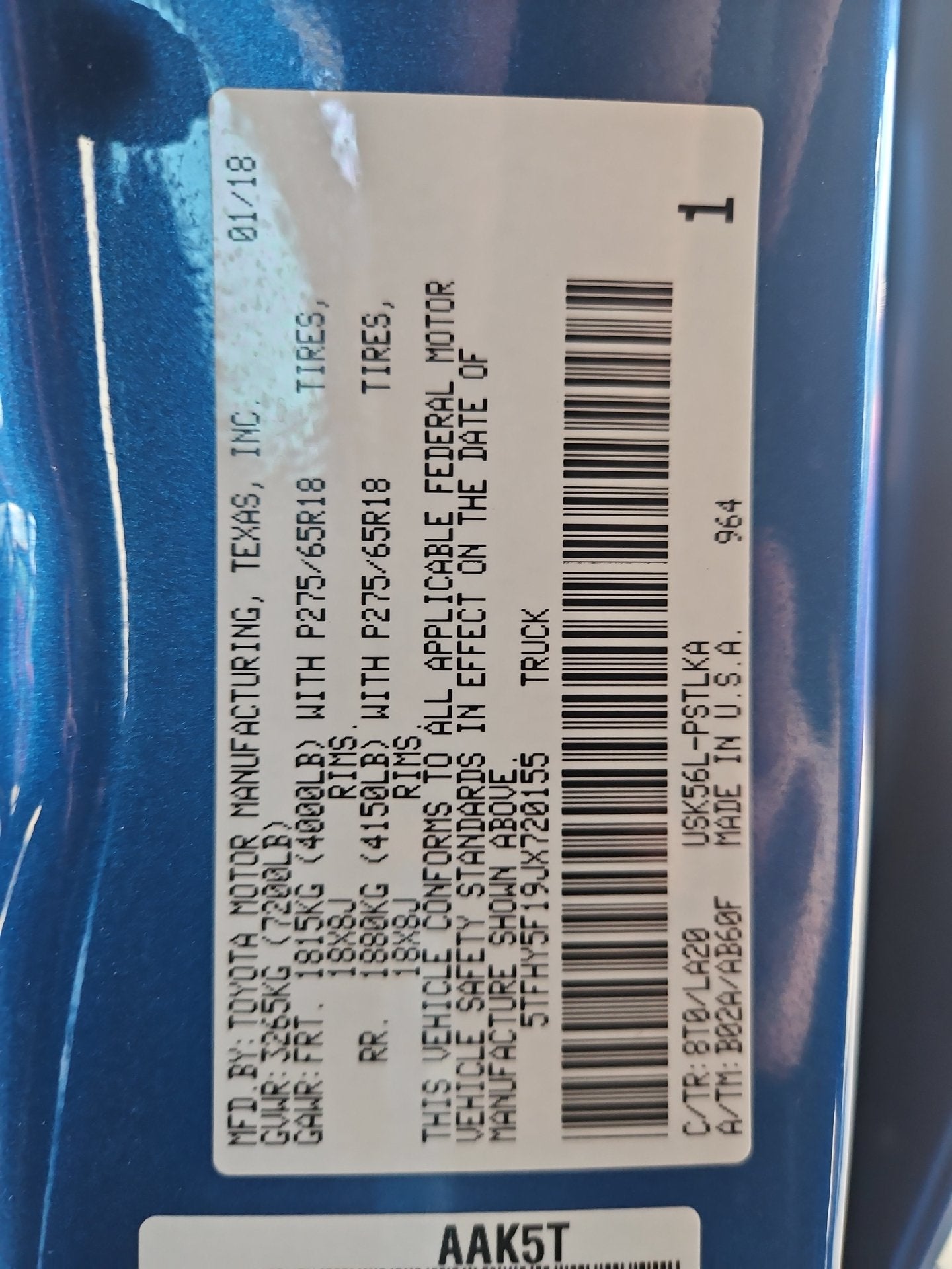 2018 Toyota Tundra Limited 5.7L V8