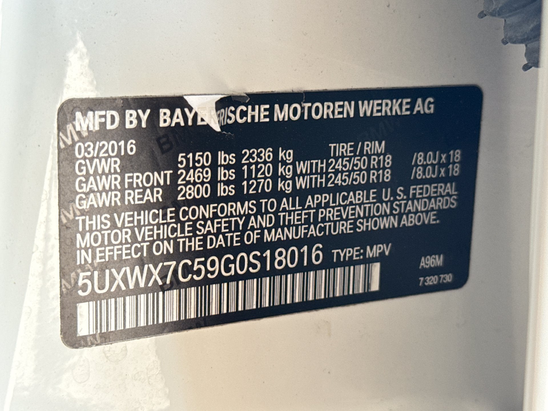 2016 BMW X3 xDrive35i
