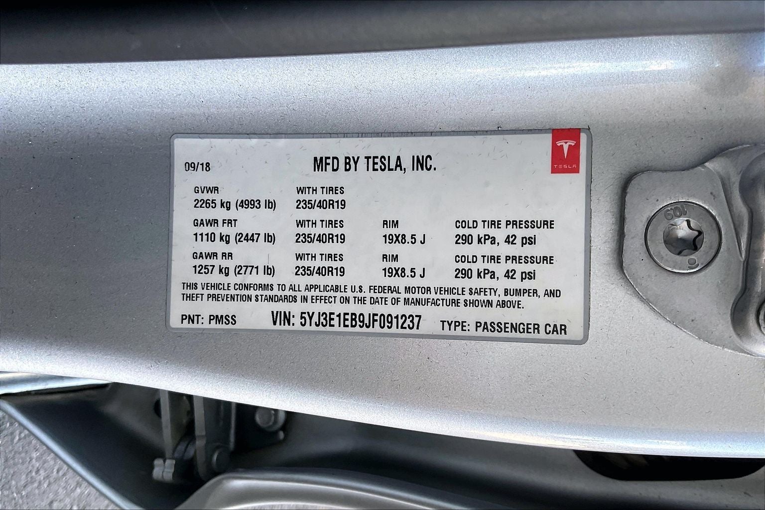 2018 Tesla Model 3 Long Range