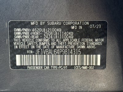 2023 Subaru WRX Limited