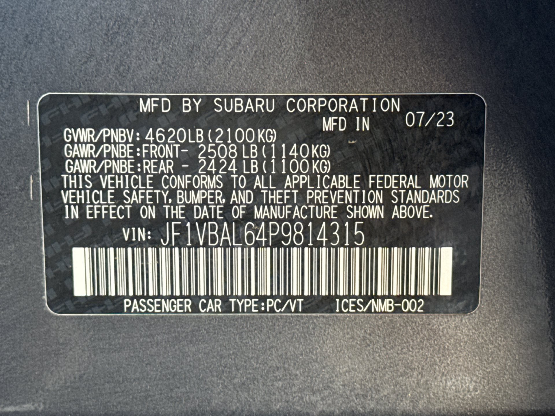 2023 Subaru WRX Limited