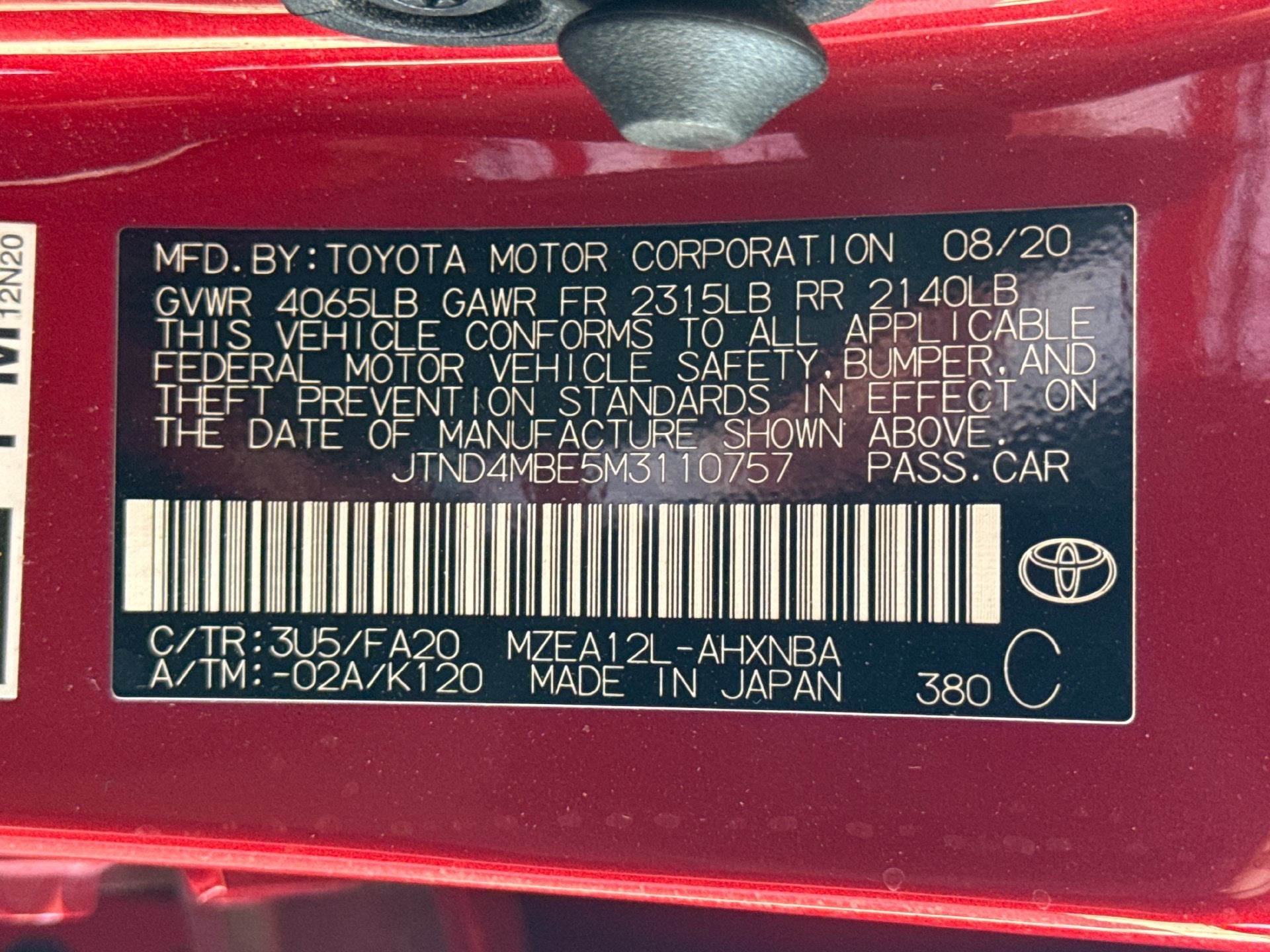 2021 Toyota Corolla Hatchback SE