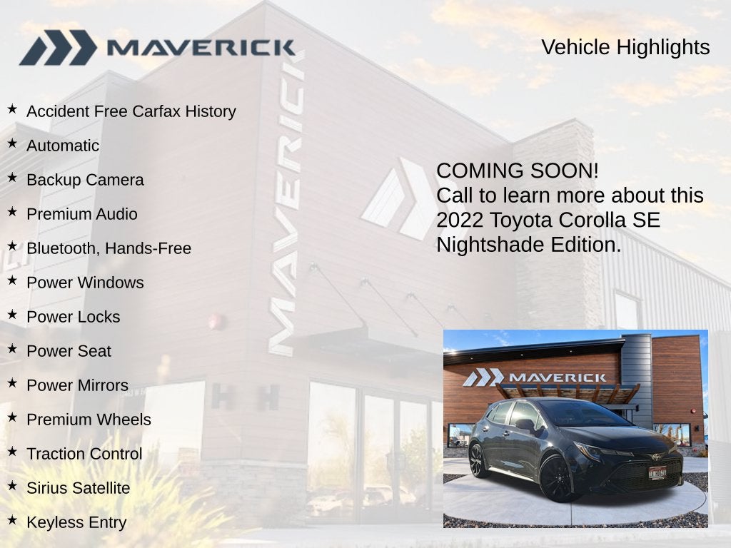 2022 Toyota Corolla Hatchback SE Nightshade Edition