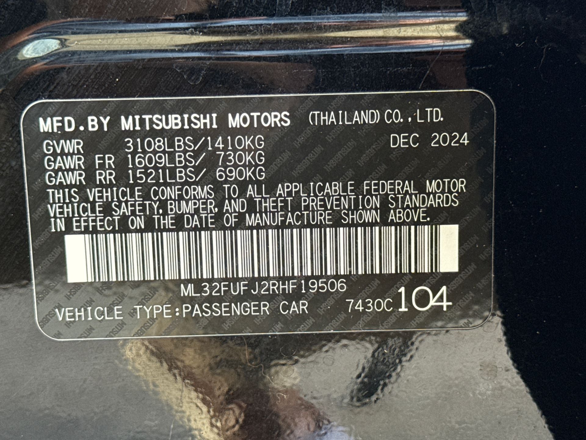 2024 Mitsubishi Mirage G4 LE