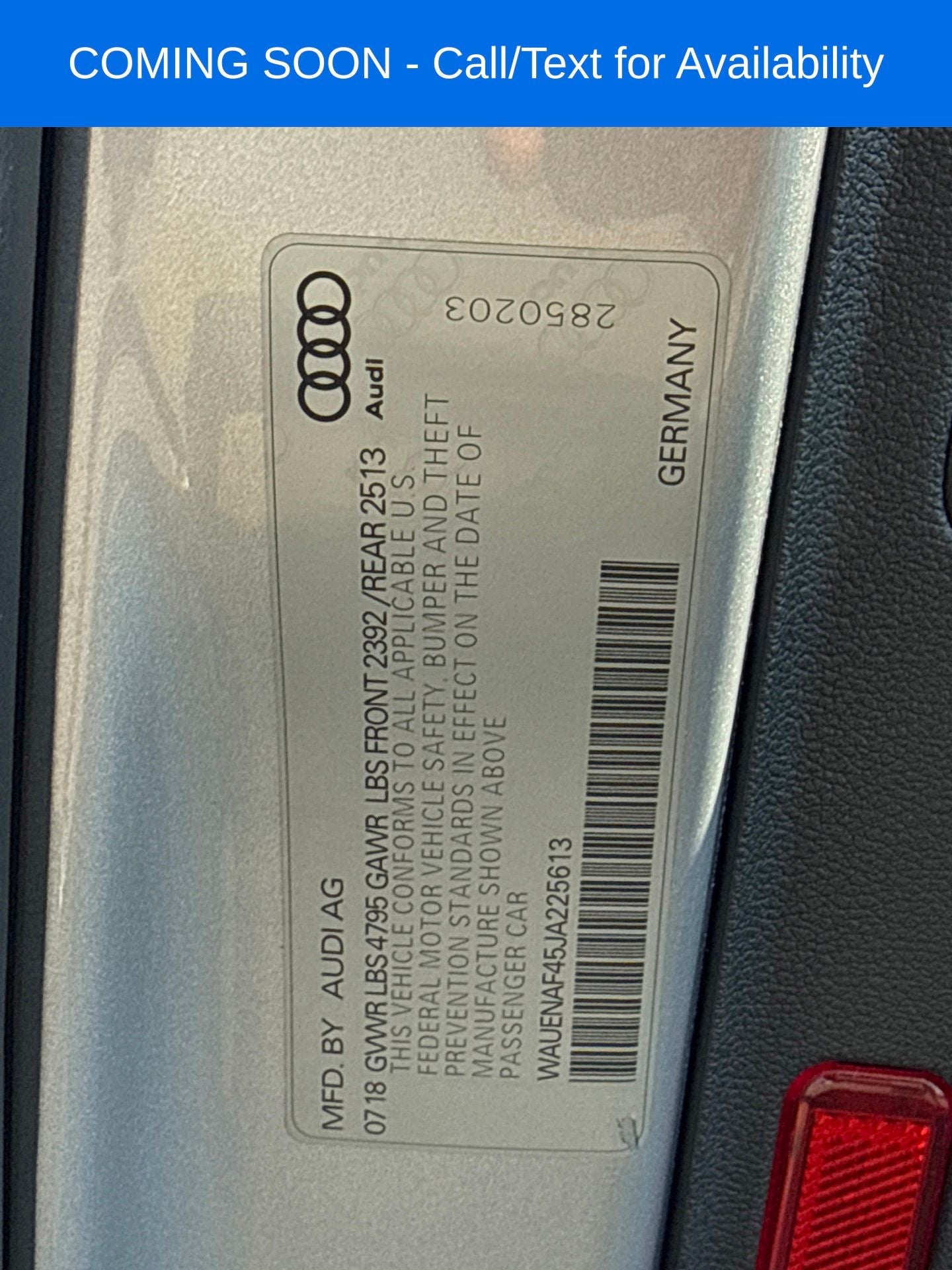 2018 Audi A4 2.0T quattro