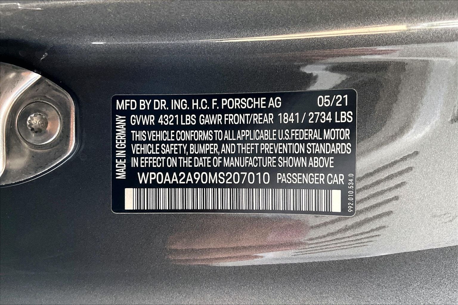 2021 Porsche 911 Carrera 4